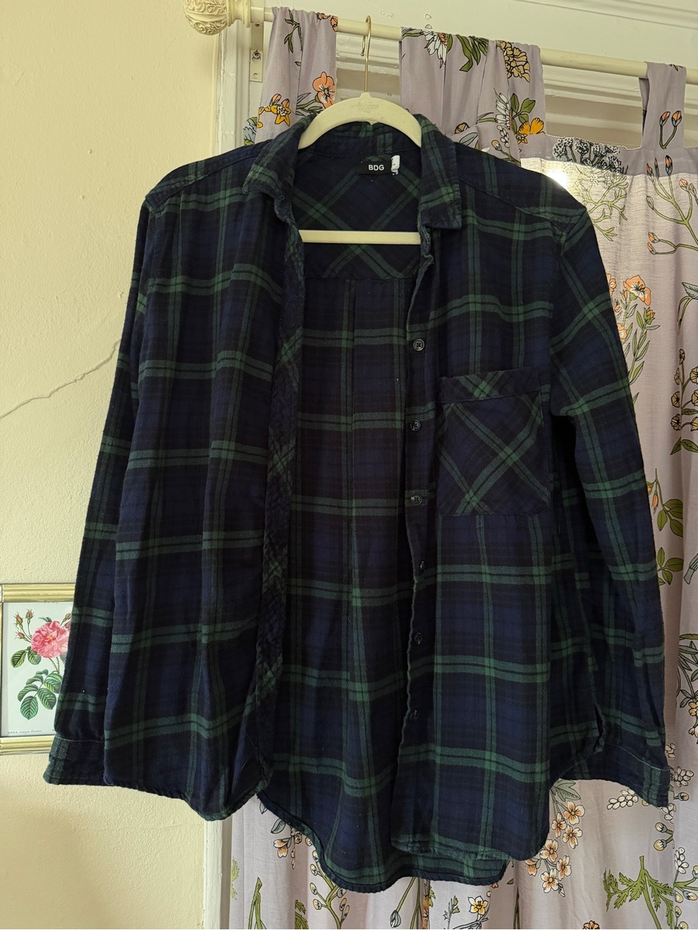 Urban Outfitters BDG Green Plaid Button Down Flannel Shirt